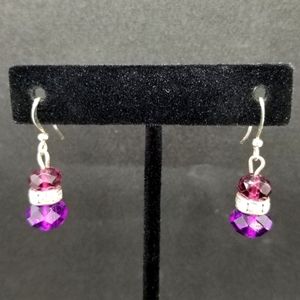 Fuschia/magenta crystal earrings 💓💜💓
